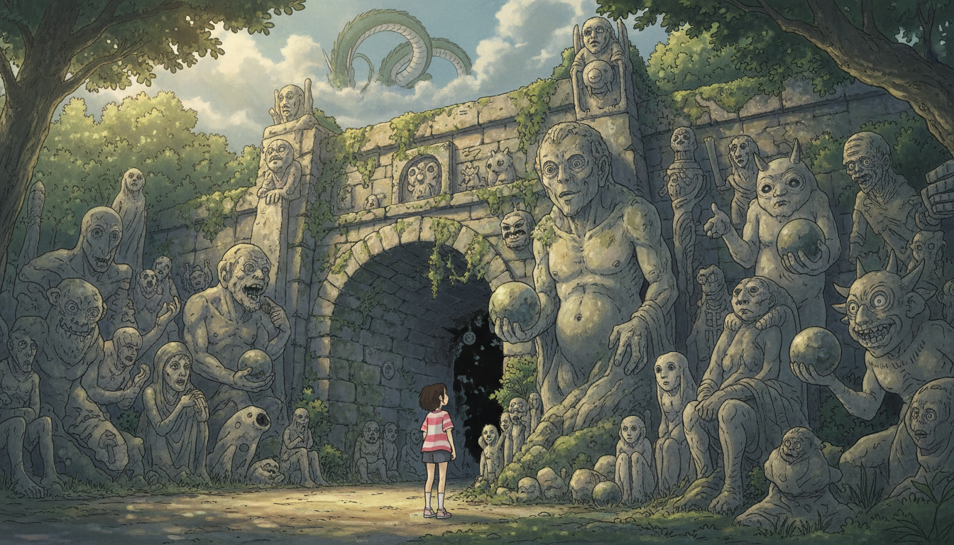 千と千尋の神隠しのトンネルにある石像の正体とは？