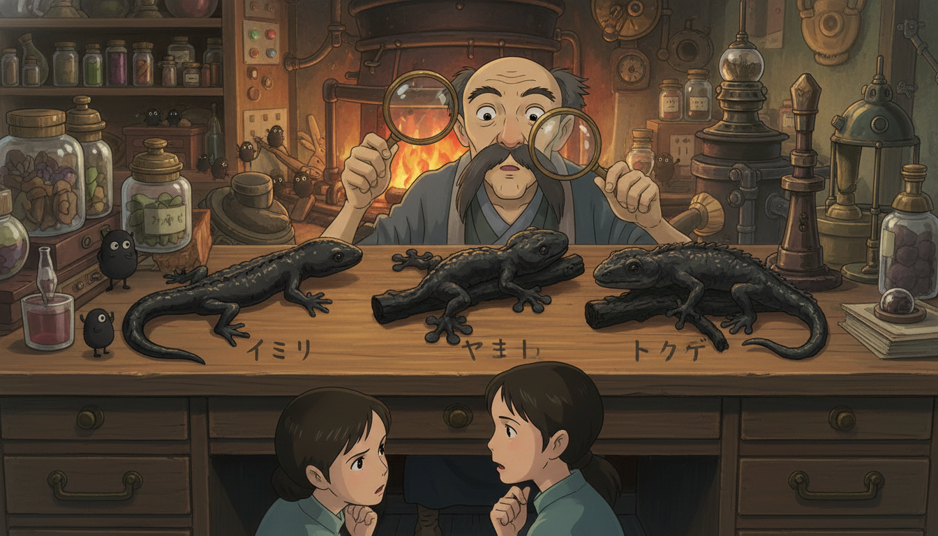 千と千尋の神隠し黒焼きはイモリ？ヤモリ？トカゲ？