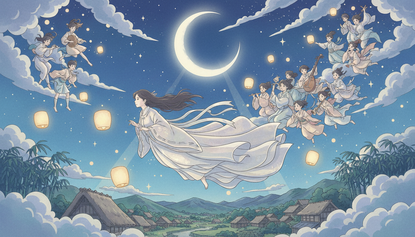 かぐや姫の物語の空を飛ぶシーンって何？