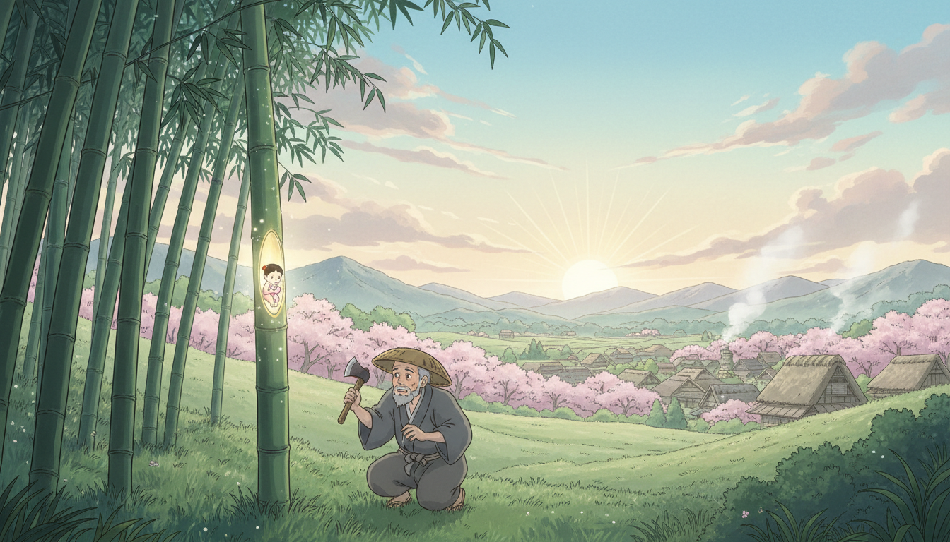 かぐや姫の物語の冒頭って何が描かれる？