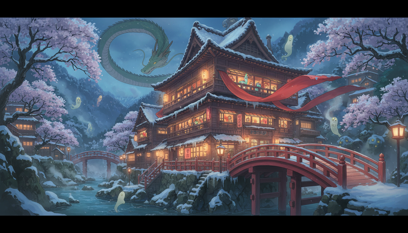 銀山温泉は公式モデルではないが、視覚的類似性が人気の要因