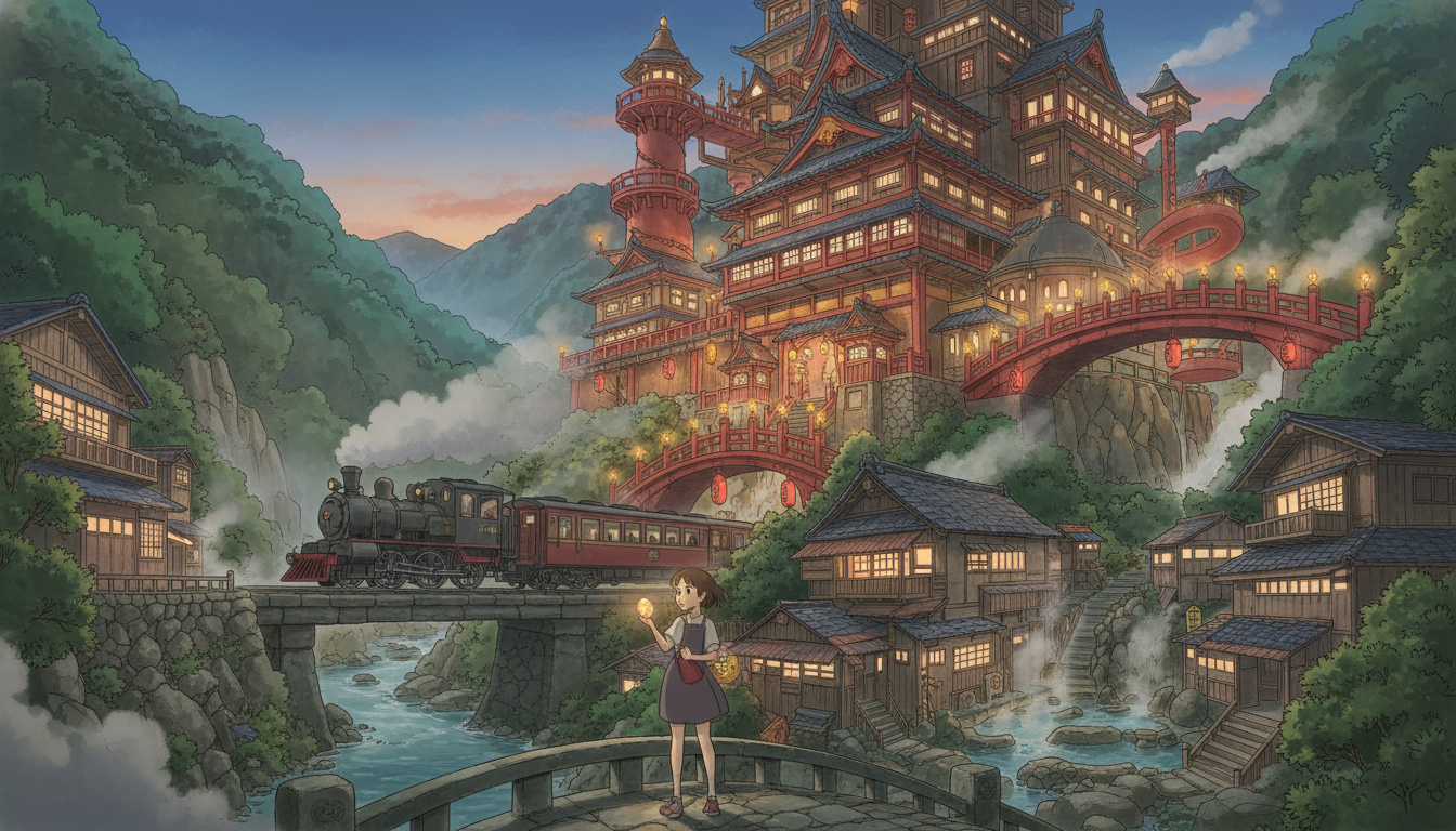 結論：愛媛県の道後温泉がモデルだが、群馬の温泉もジブリ感あふれる