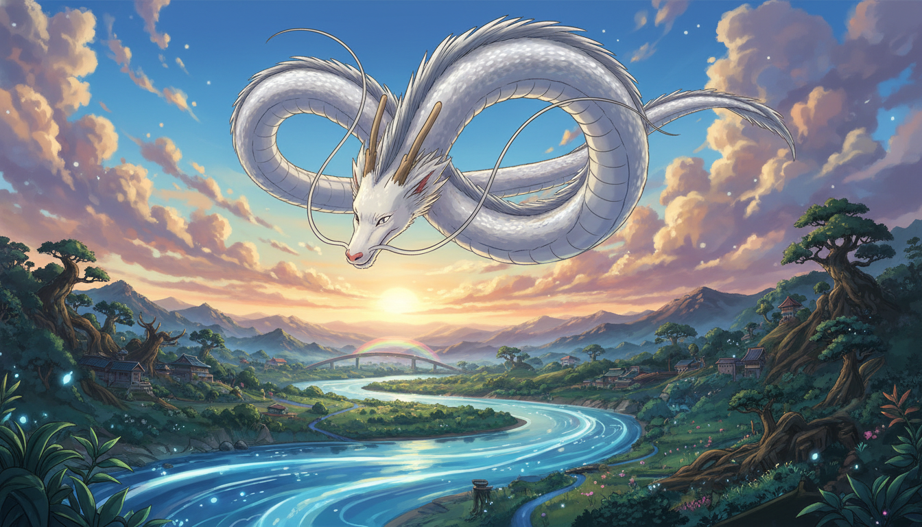 ハクは元の川の精霊として生き続けている