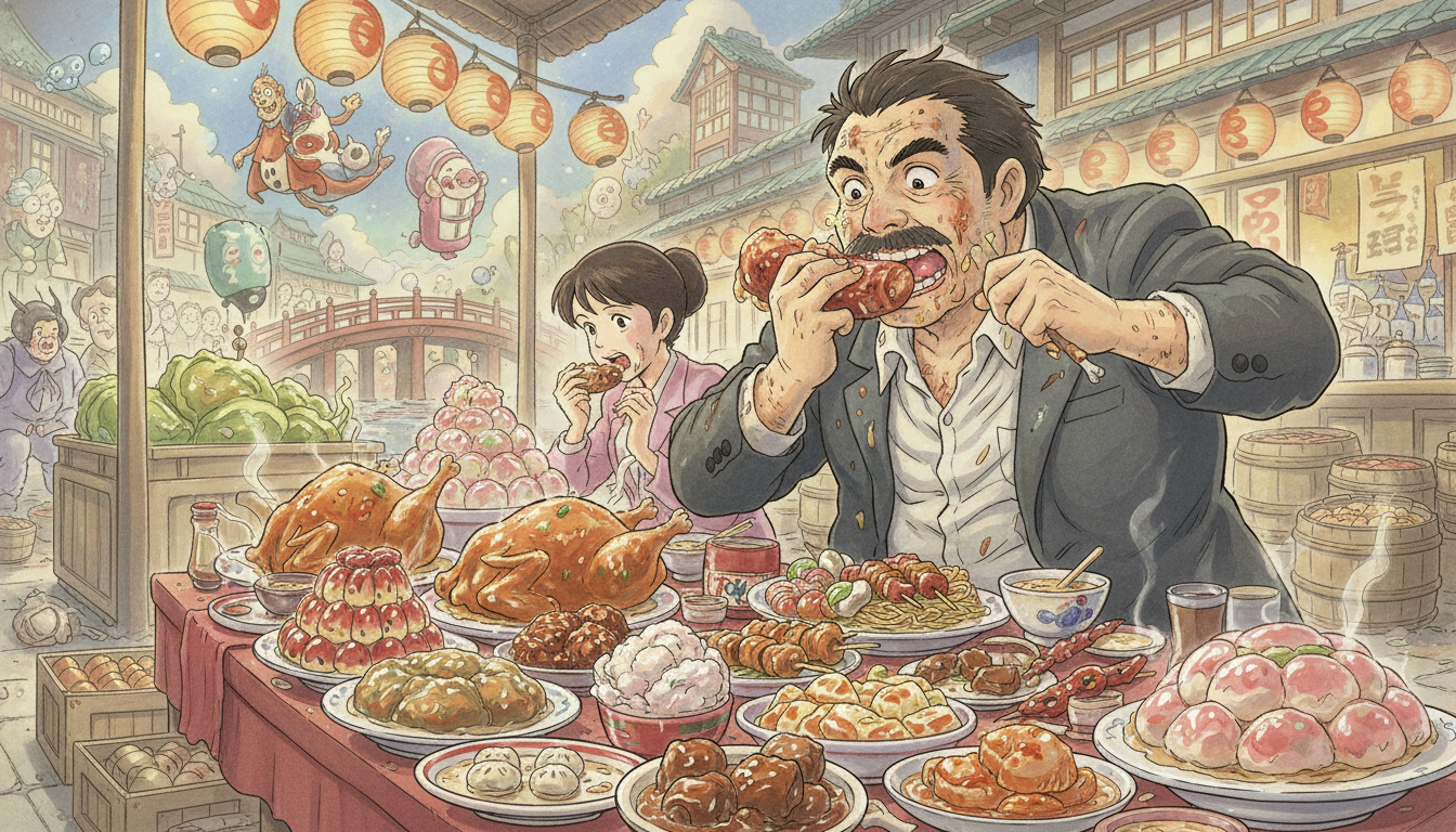 千と千尋の神隠しのお父さんは食べ物への欲望で豚になった