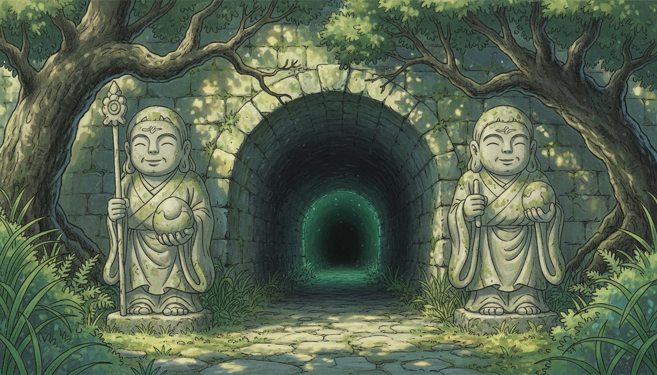 千と千尋の神隠しのトンネル石像は「道祖神」を表現している