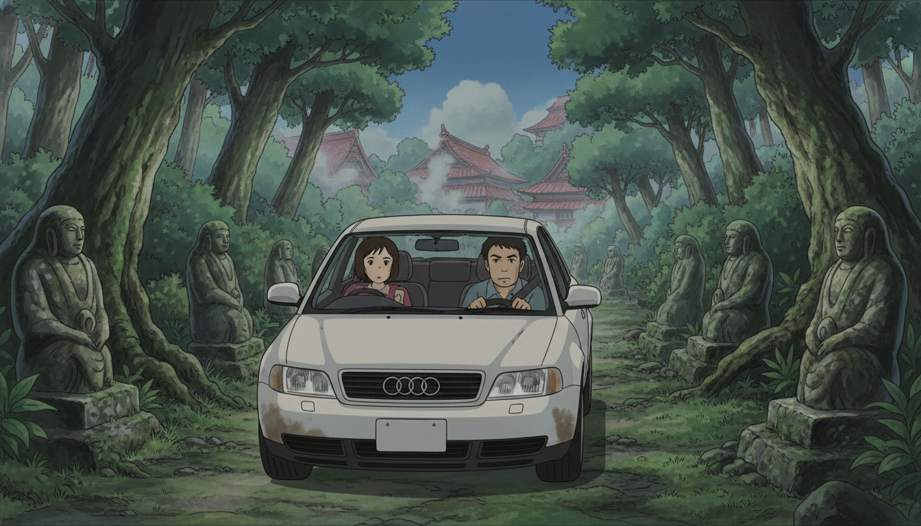 千尋の父親が運転する車はアウディA4