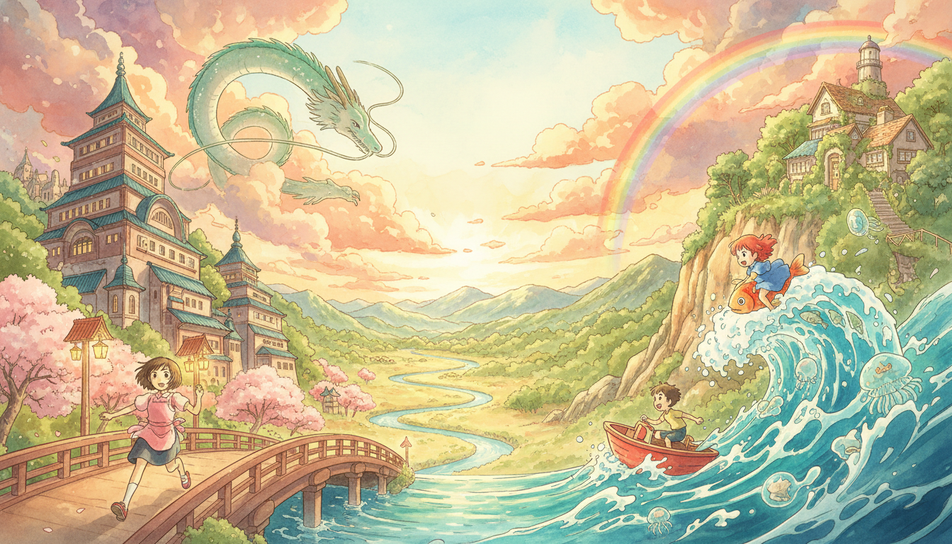 千と千尋の神隠しと崖の上のポニョの主な違い