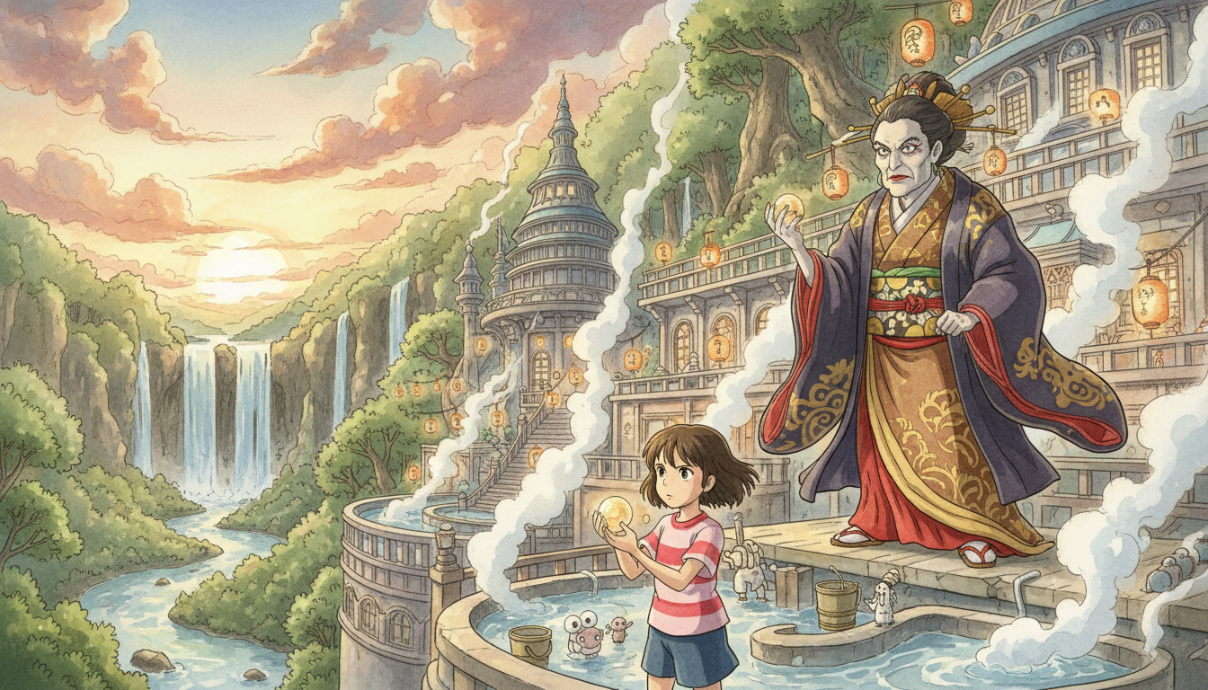 湯婆婆は油屋を支配する老魔女で千尋の成長を導く重要人物