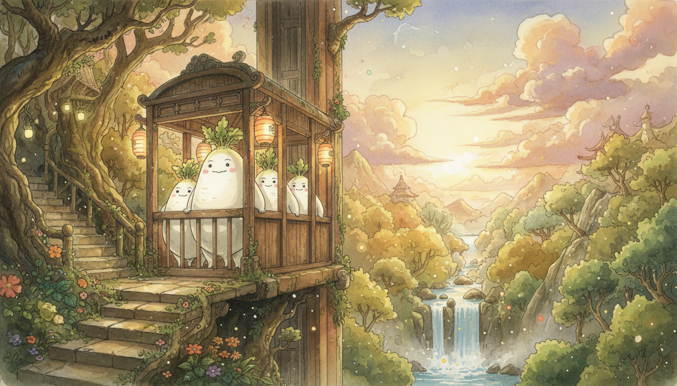 白いキャラクター「おしら様」は大根の神様