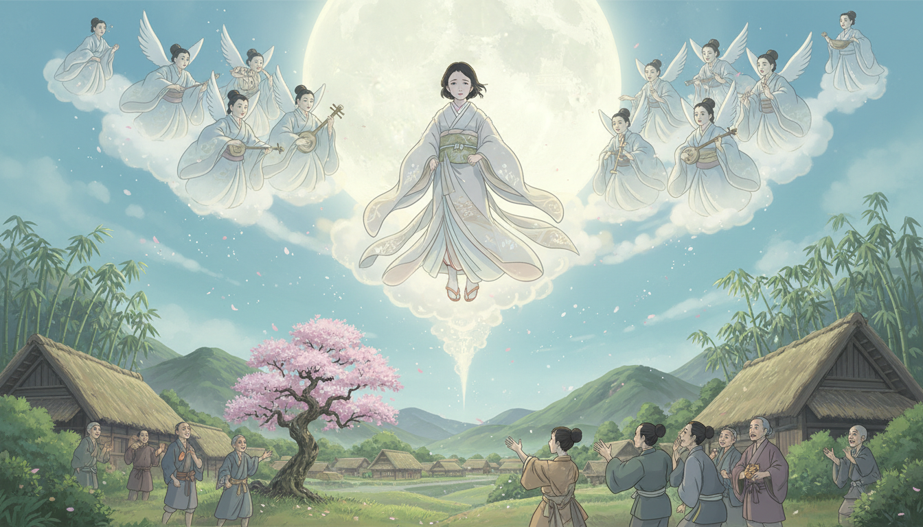 かぐや姫が月に帰るシーンとは