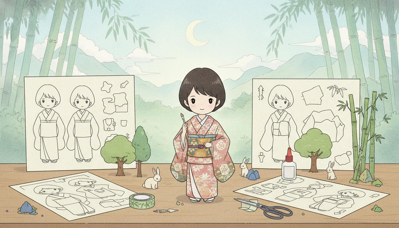 女童グッズは主にペーパークラフトキットが人気