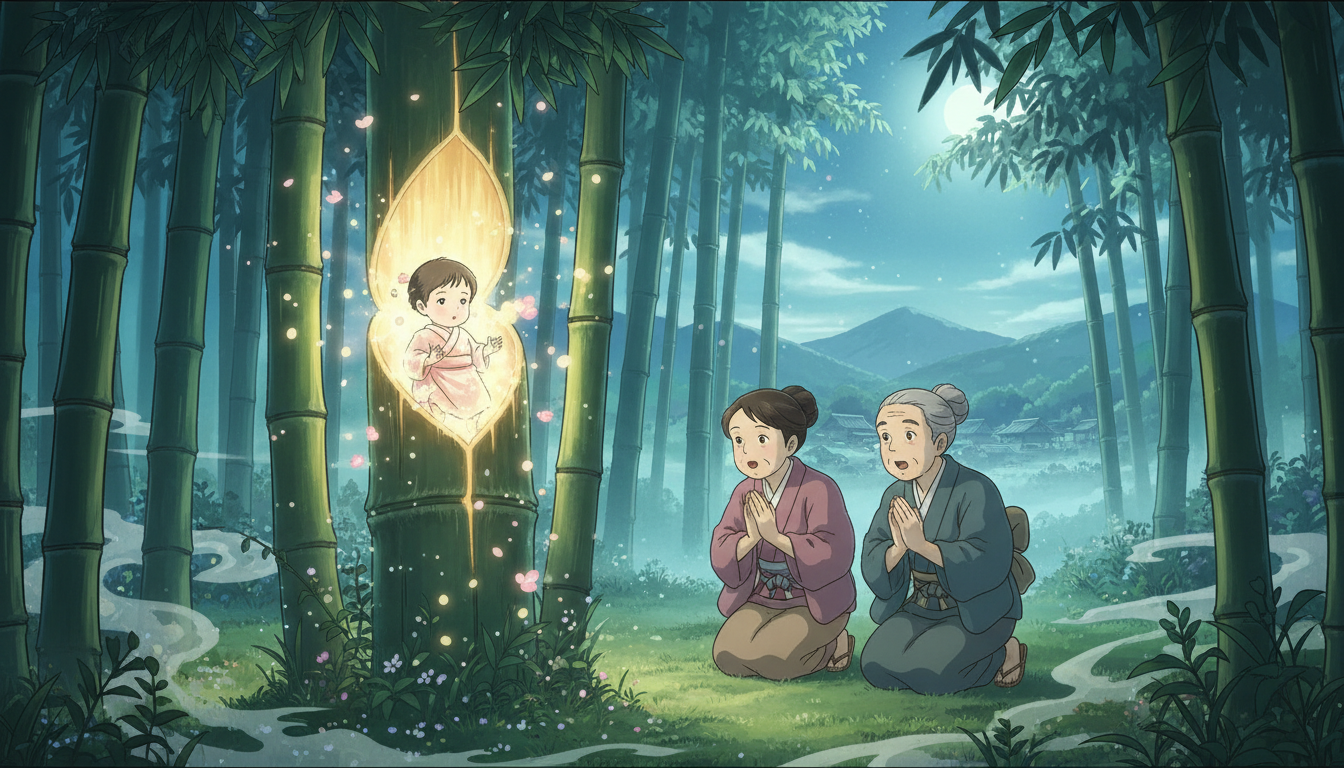 冒頭で描かれるのは竹から生まれる奇跡の瞬間