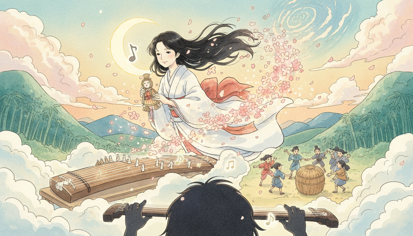 かぐや姫の物語とわらべ唄・琴の結びつき