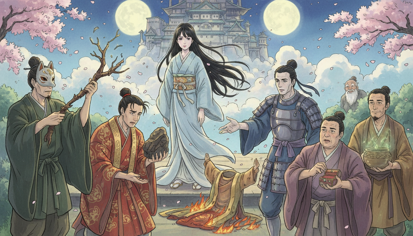 石作皇子は五人の貴公子の中で偽物を持参した求婚者