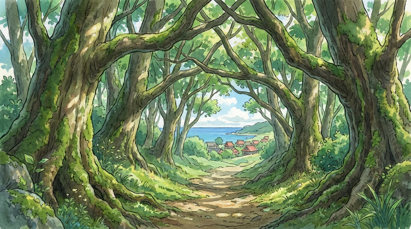 糸島のトトロの森は芥屋の大門公園にある遊歩道